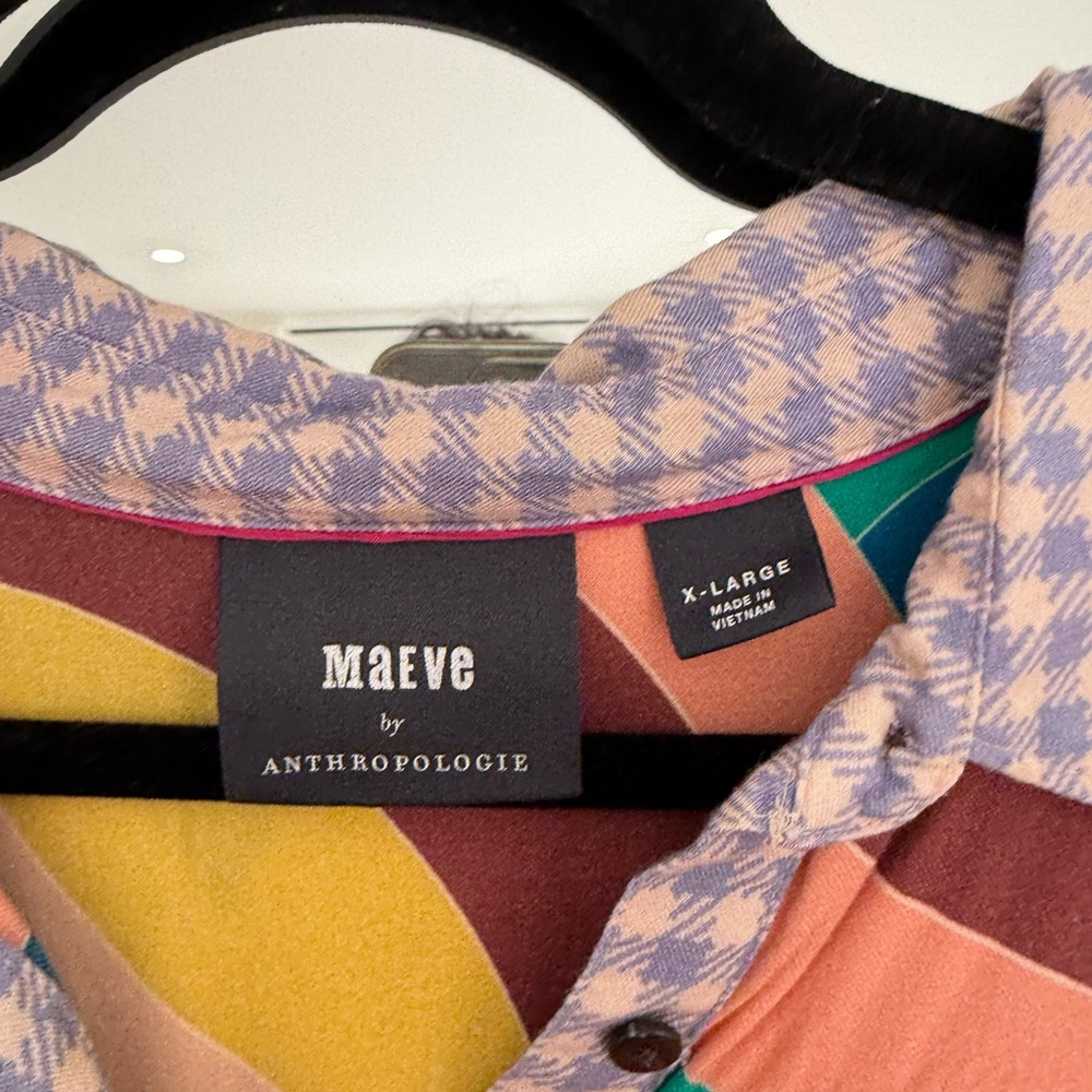 Anthropologie Paz Multicolor Patchwork Button Dow… - image 3